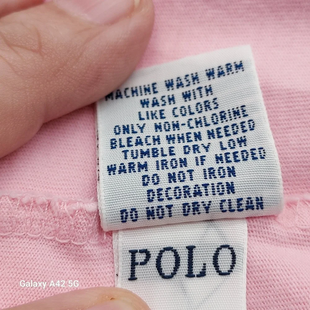 Polo Ralph Lauren Mens 4XLT Pink Pocket T-Shirt Big & Tall Blue Pony Logo Cotton